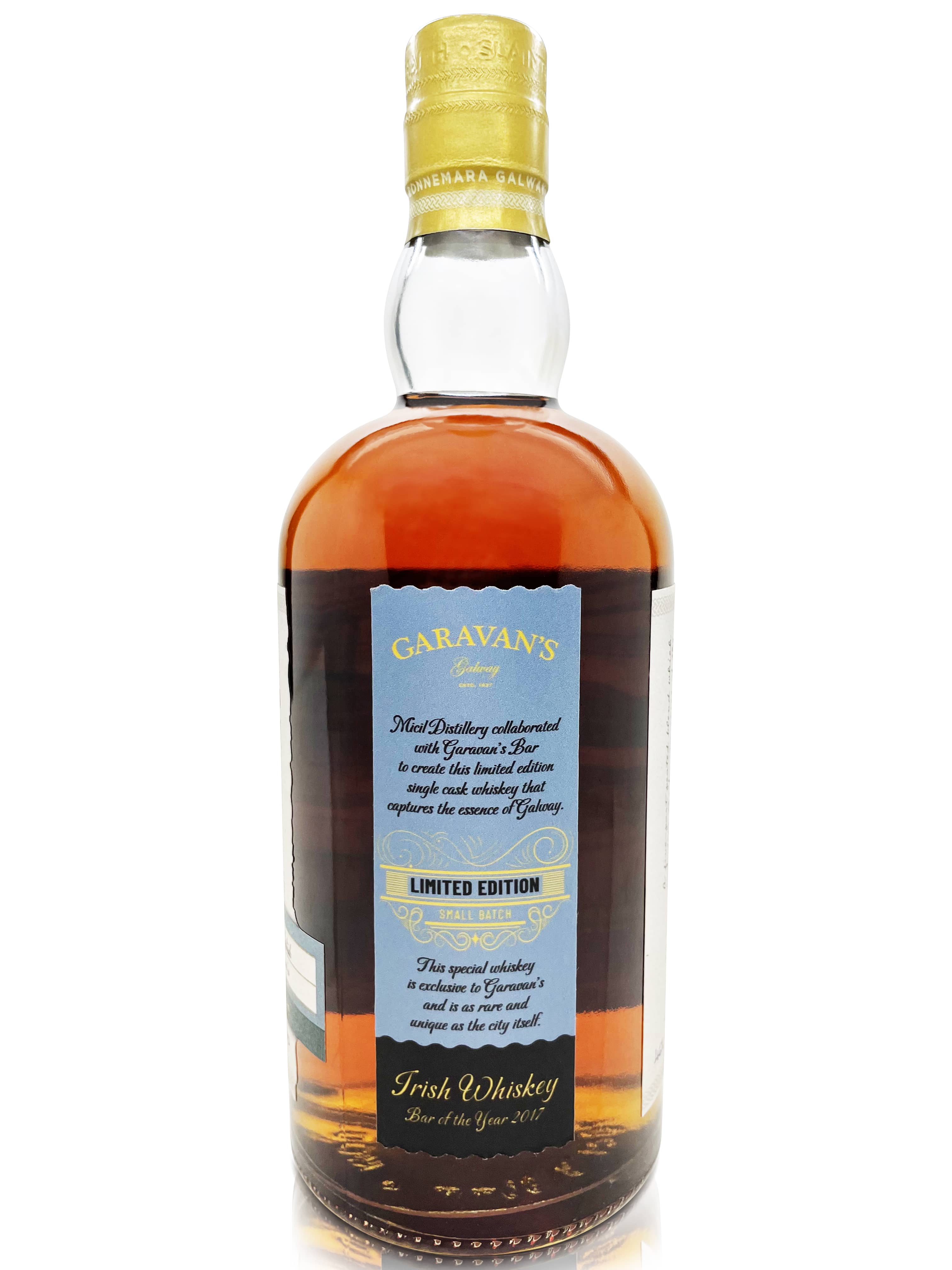 Micil Distillery's Limited Edition Single Cask Whiskey - Collaboration with Garavan's Bar - Rich Flavor Profile - Only 100 Bottles Available