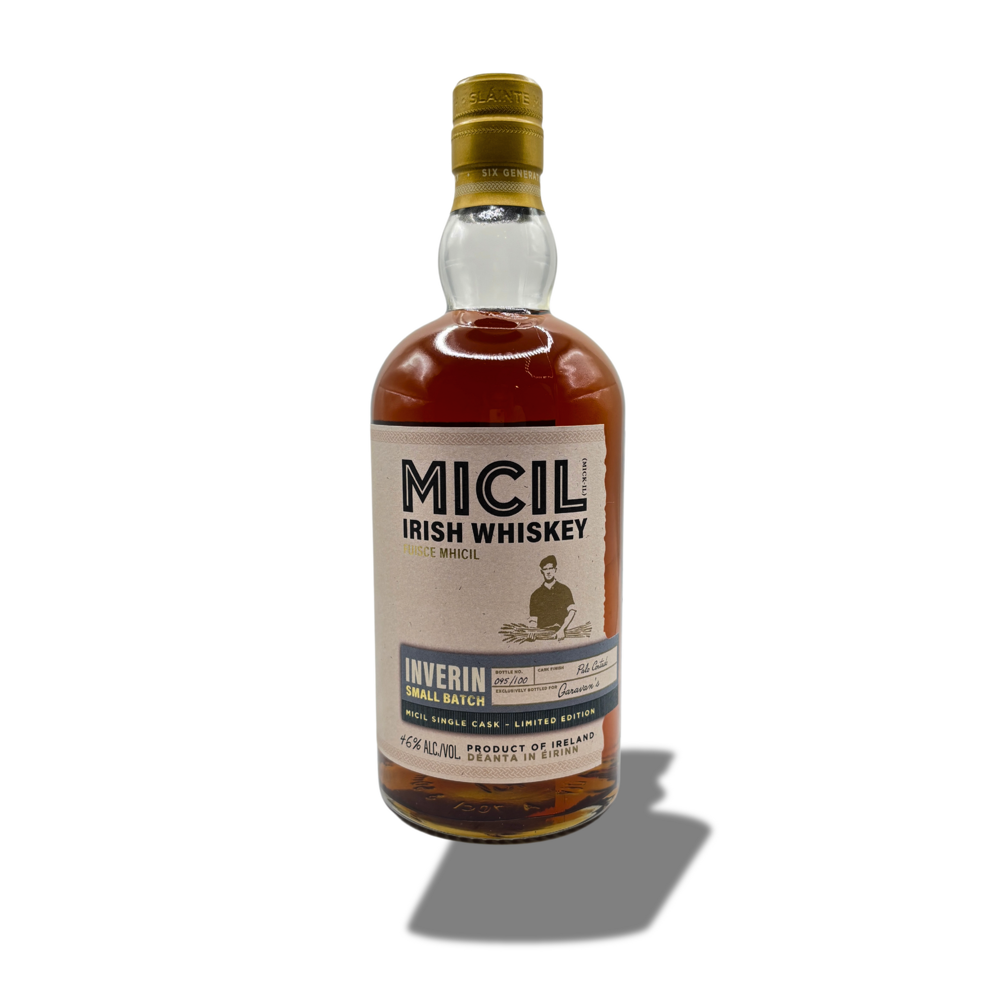 Limited edition Inverin Palo Cortado Single Cask Irish whiskey – rare five-part peated blend with triple cask finish, fruity spice, and smoky peat notes, crafted by Micil Distillery, exclusive to Garavan’s Bar.