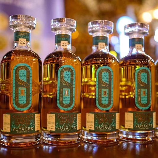 Voyager 22 Year Old Single Malt Irish Whiskey, bourbon and cognac cask, 59.6% cask strength, exclusive to Galway Whiskey Trail members
