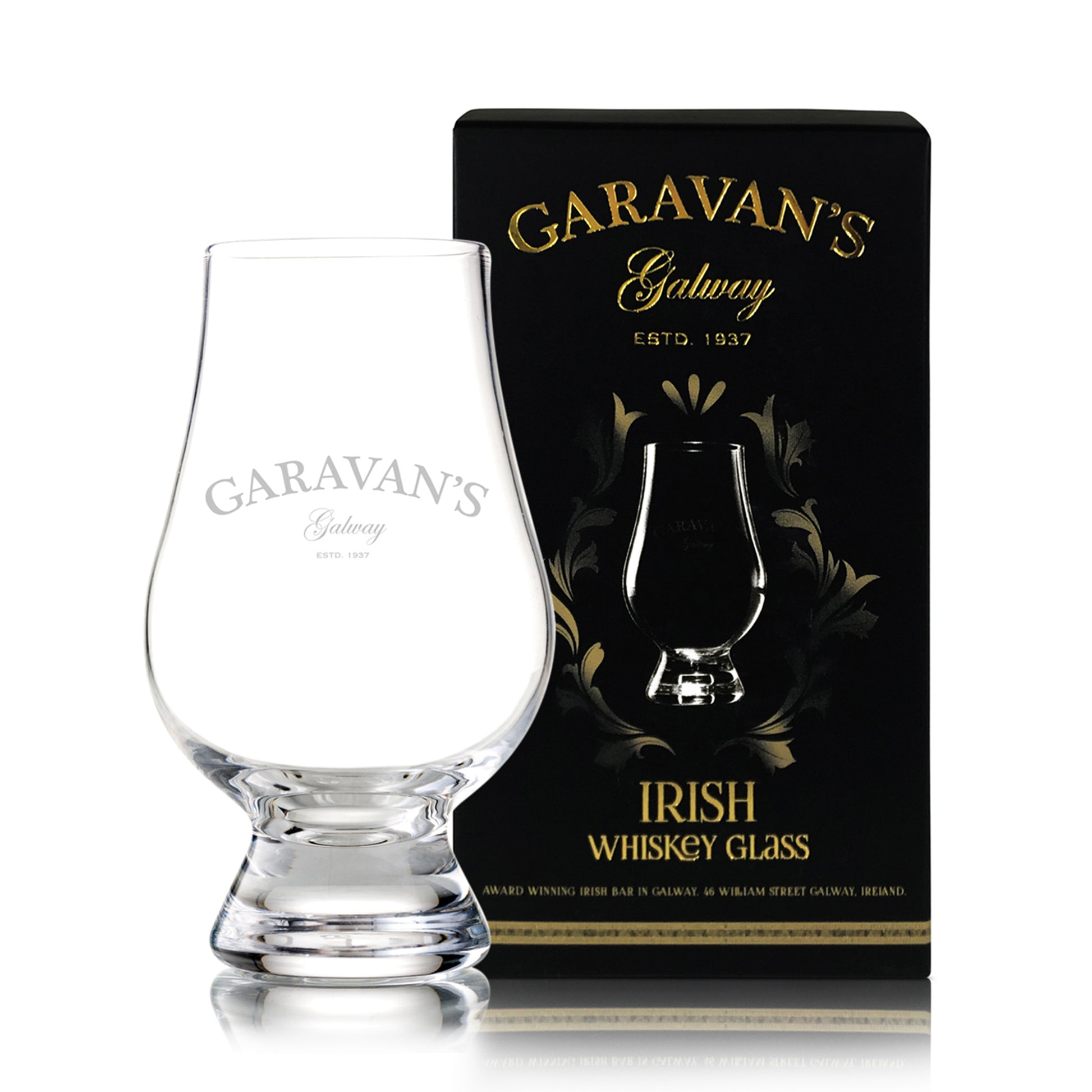 Garavan’s Whiskey Tasting Glass - Luxurious Irish Whiskey Gift Set - Expertly Crafted Tulip Shape for Enhanced Flavors - Perfect Gift for Whiskey Lovers