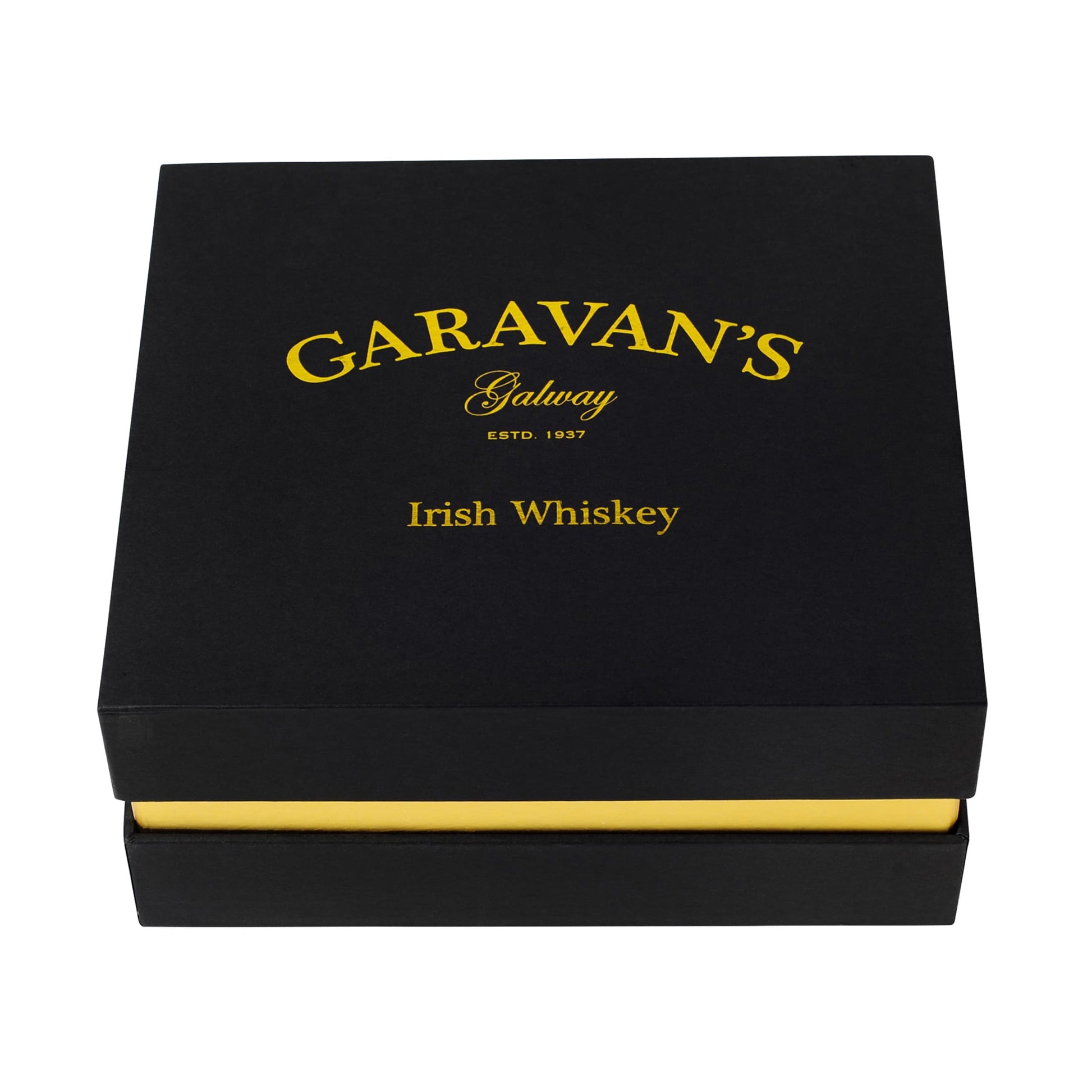 Garavan’s Whiskey and Glass Set - Luxurious Gift for Whiskey Lovers - Expertly Crafted Irish Whiskey Glasses and 8-Year Single Malt Whiskey in Velvet-lined Gift Box