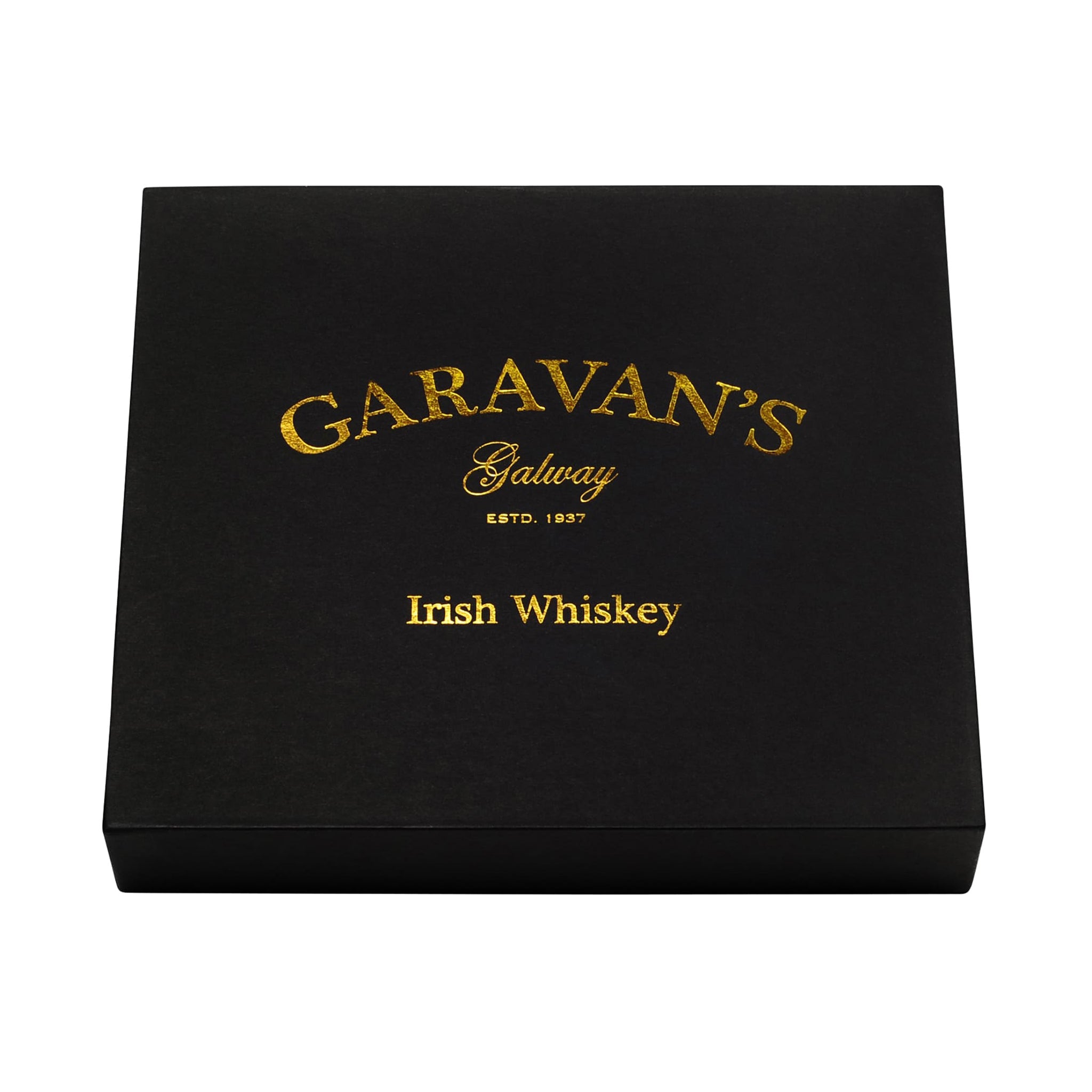 Garavan’s Whiskey and Glass Set - Luxurious Gift for Whiskey Lovers - Expertly Crafted Irish Whiskey Glasses and 8-Year Single Malt Whiskey in Velvet-lined Gift Box