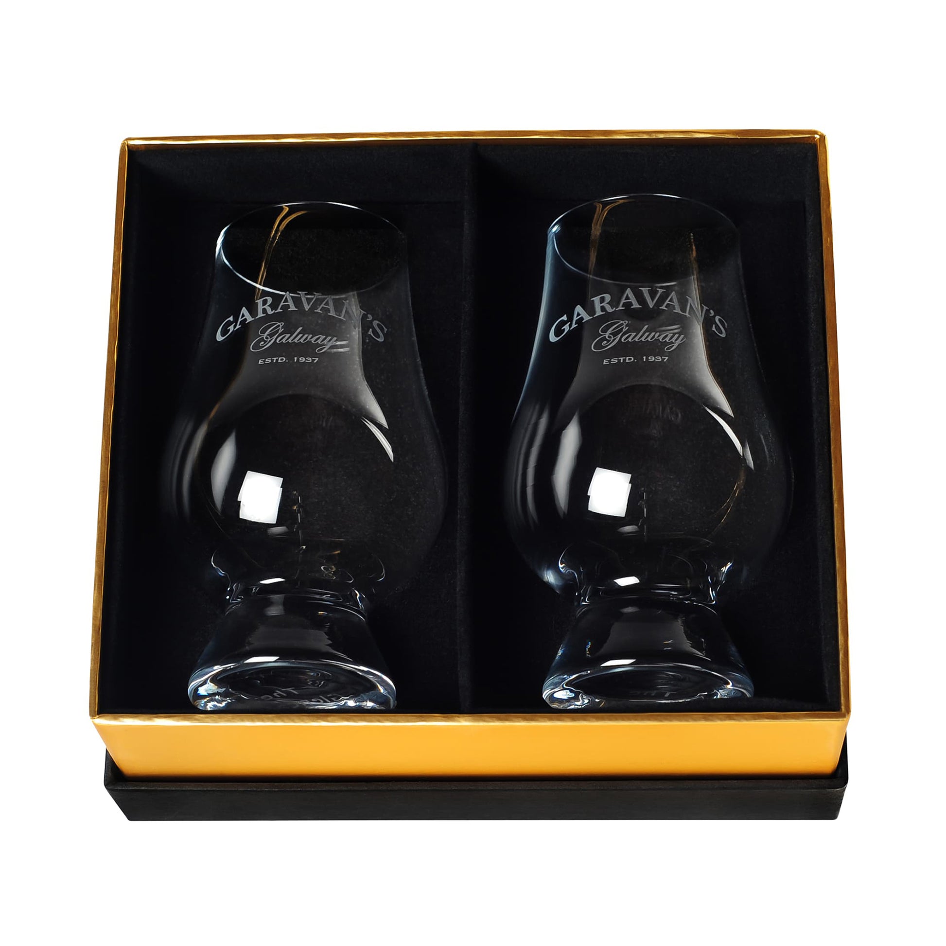 Garavan’s Whiskey Glass Set - Luxurious Gift for Whiskey Lovers - Expertly Crafted Irish Whiskey Glasses in Velvet-lined Gift Box